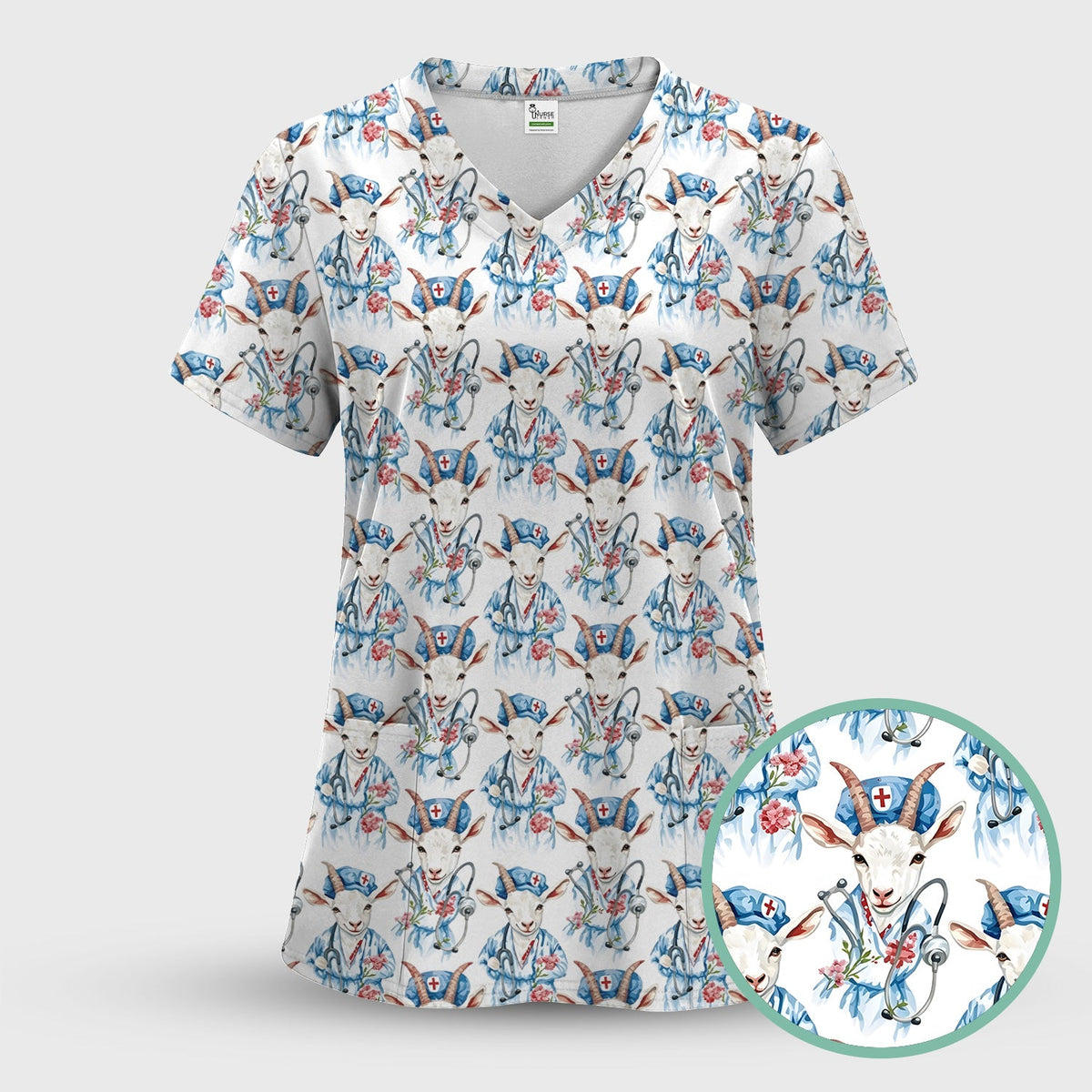 Goat Lover Nurse Scrub Set