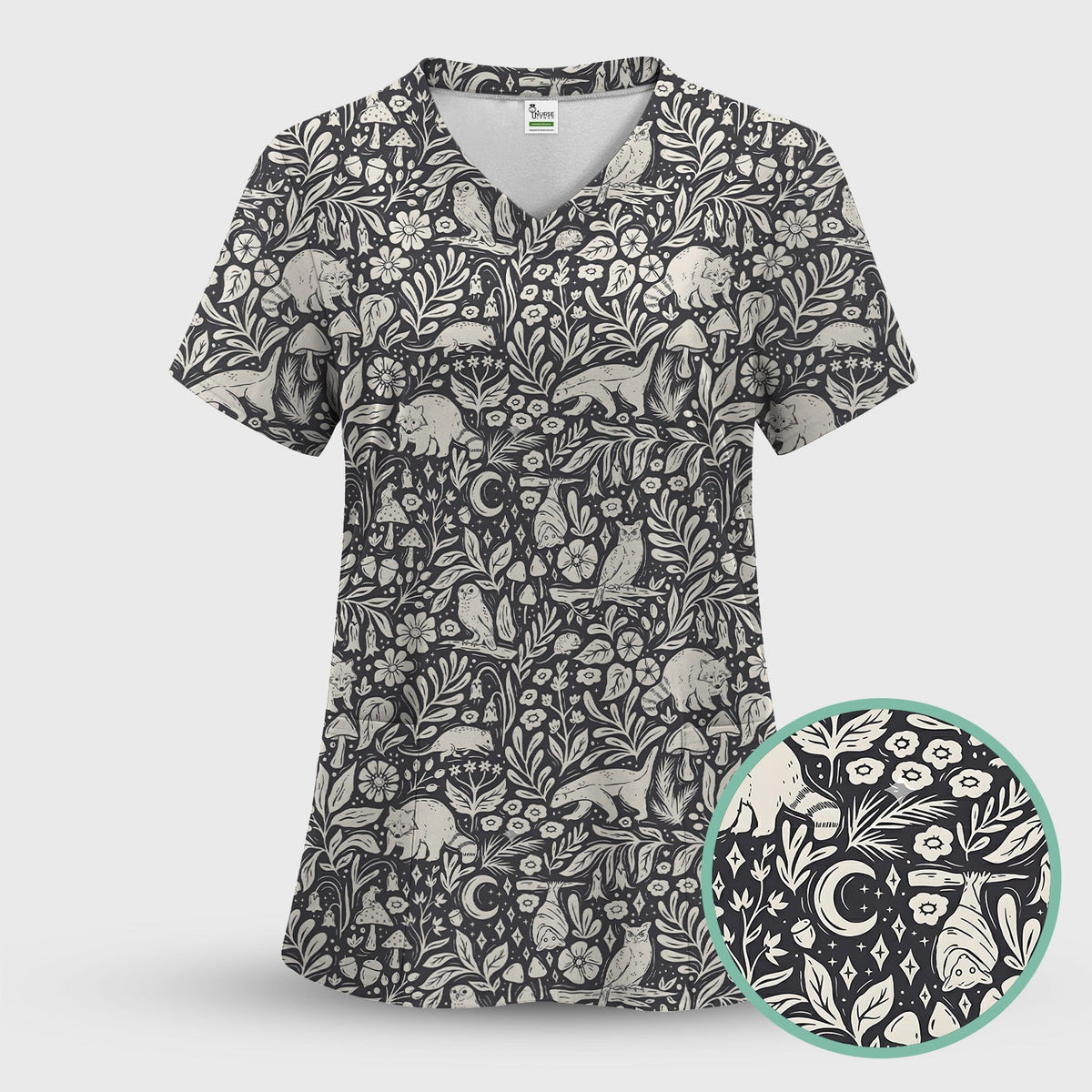 Woodland Animal Forest Nurse Scrub Set