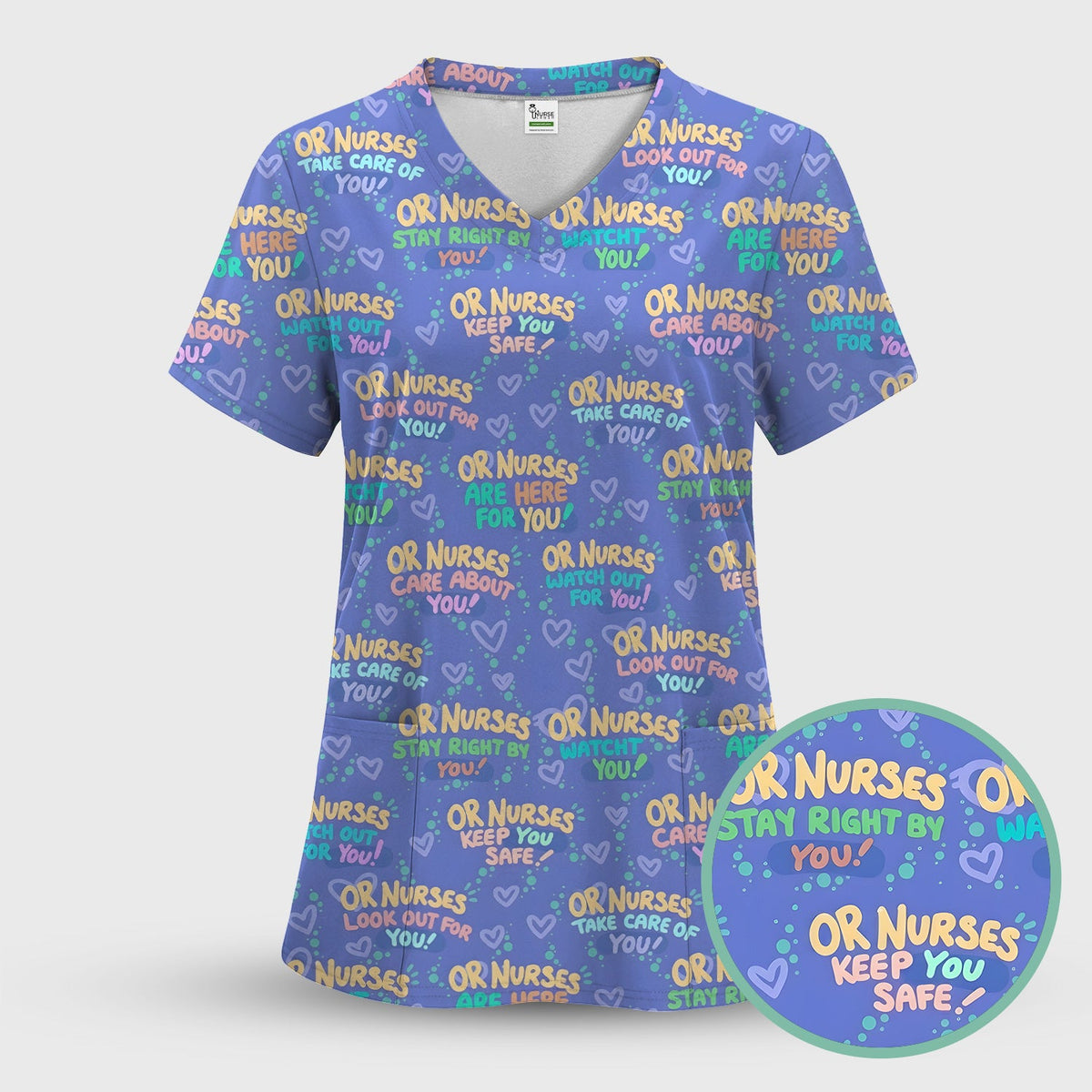 Nurse Quote Care Message Scrub Set