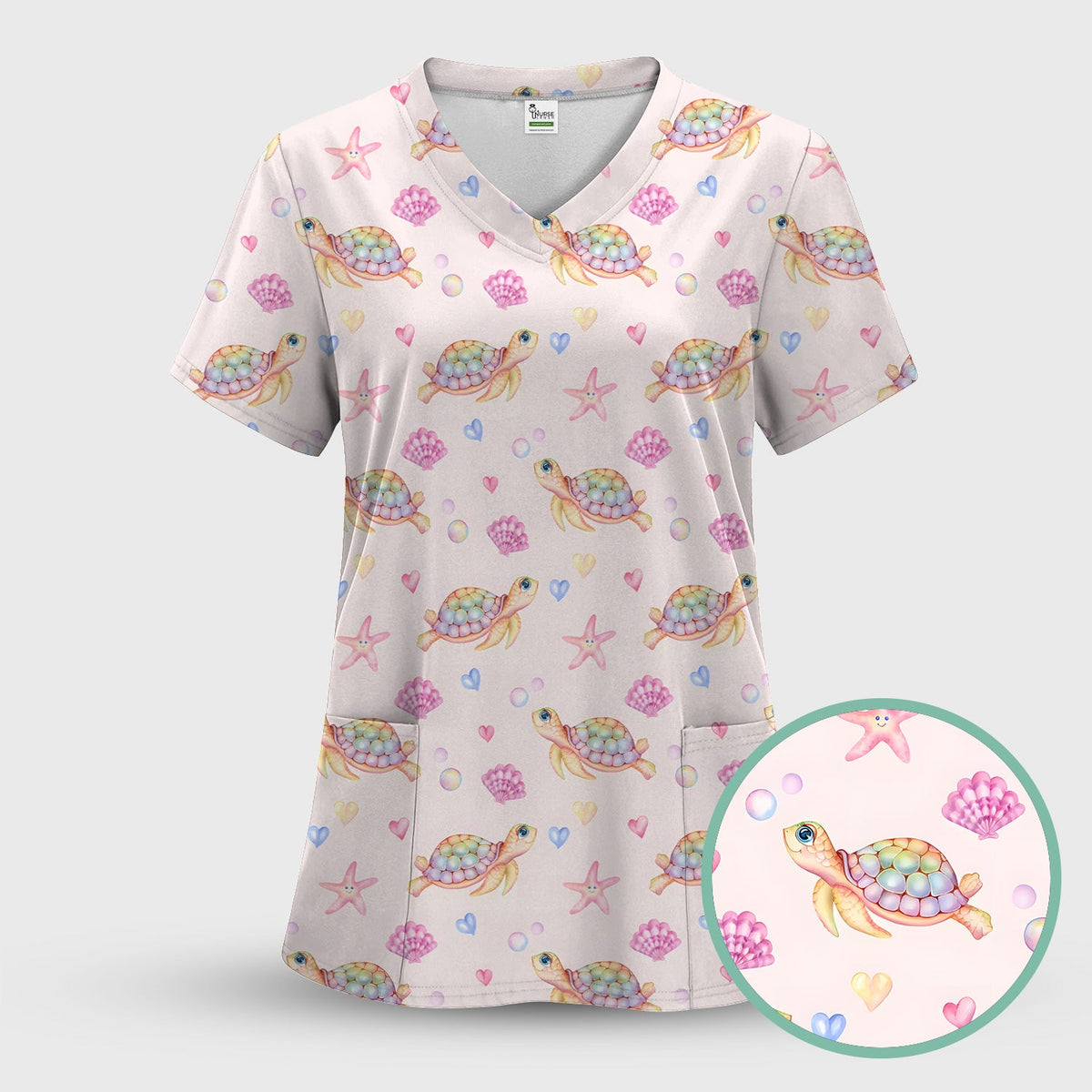 Sea Turtle Ocean Nurse Scrub Set