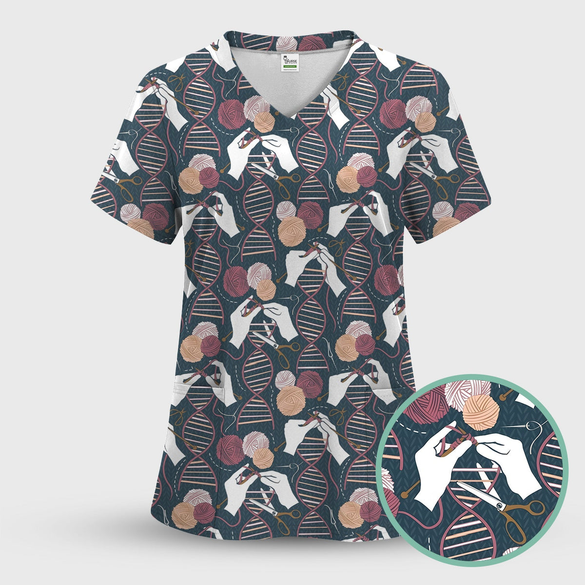 DNA Helix Yarn Nurse Scrub Set