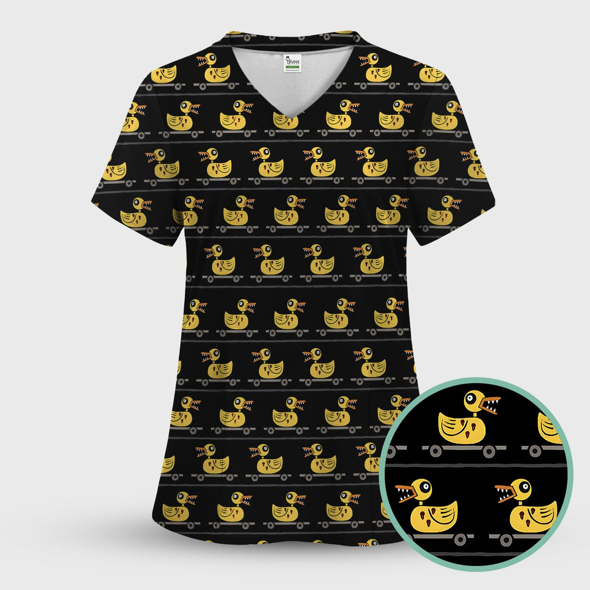 Spooky Rubber Duck Nurse Scrub Set