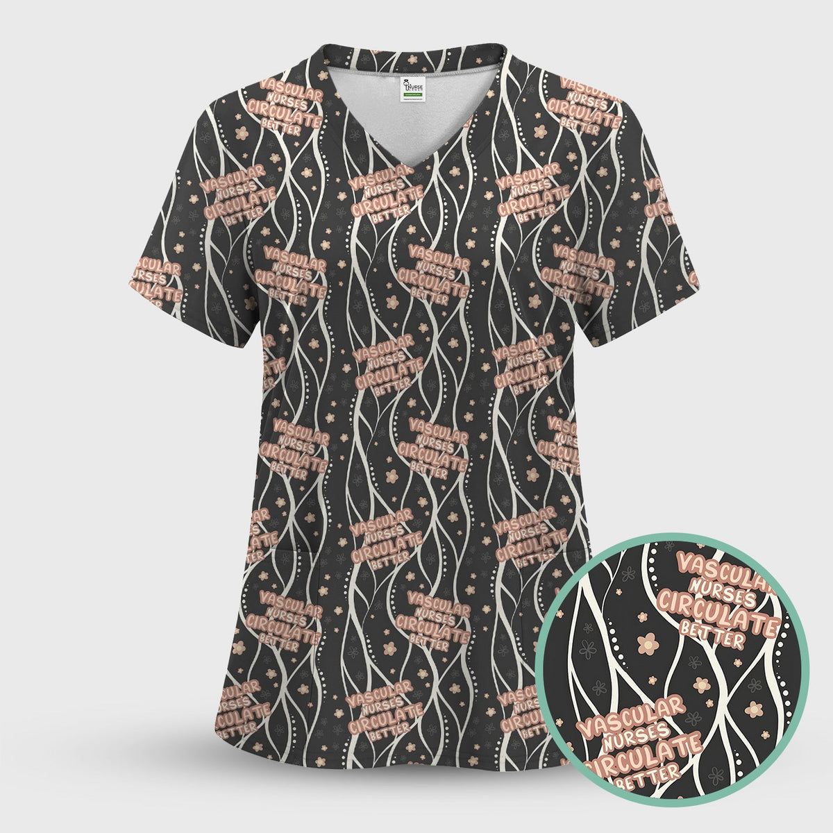 Vascular Nurse Circulation Awareness Scrub Set