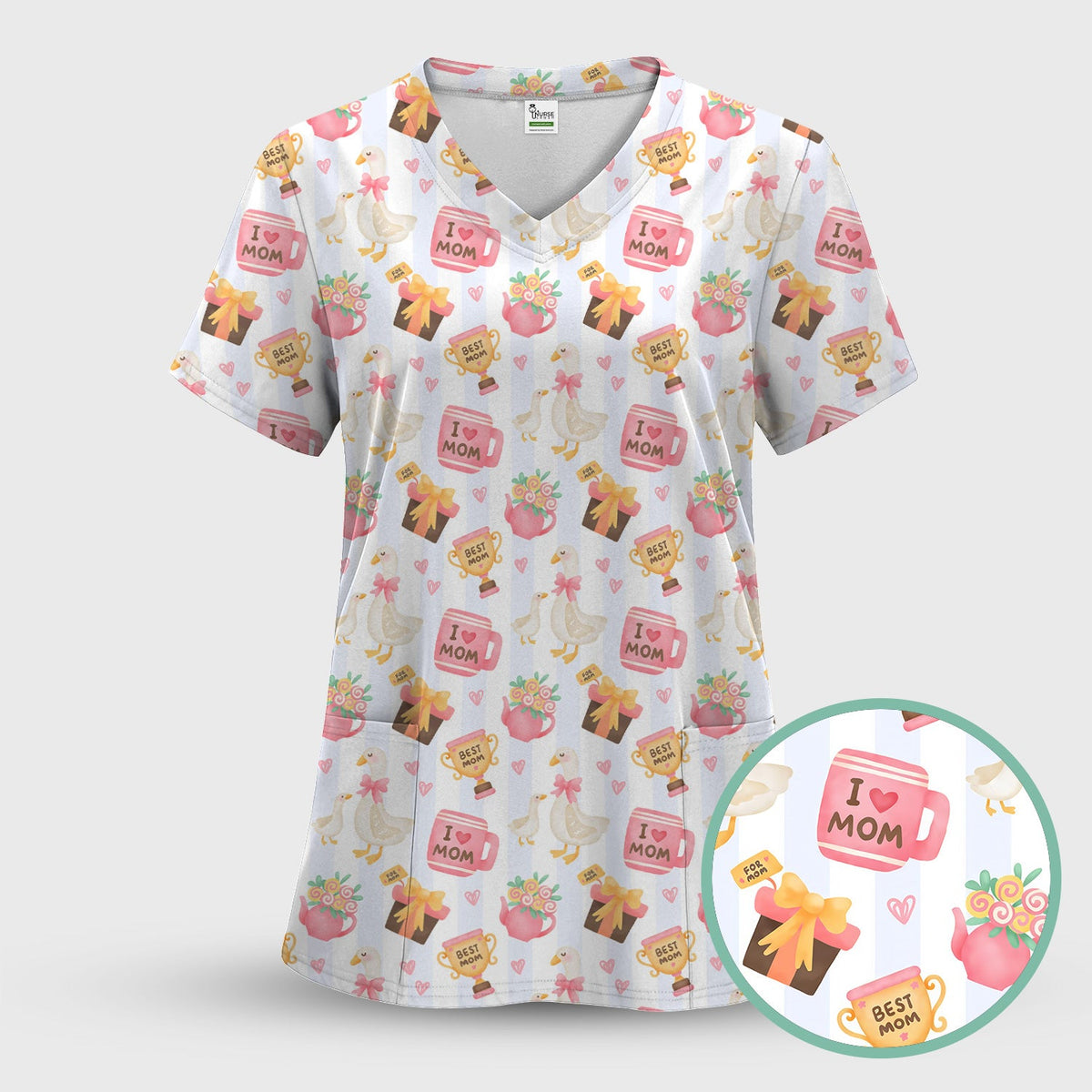 Sweet Nurse Mom Goose Trophy Scrub Set