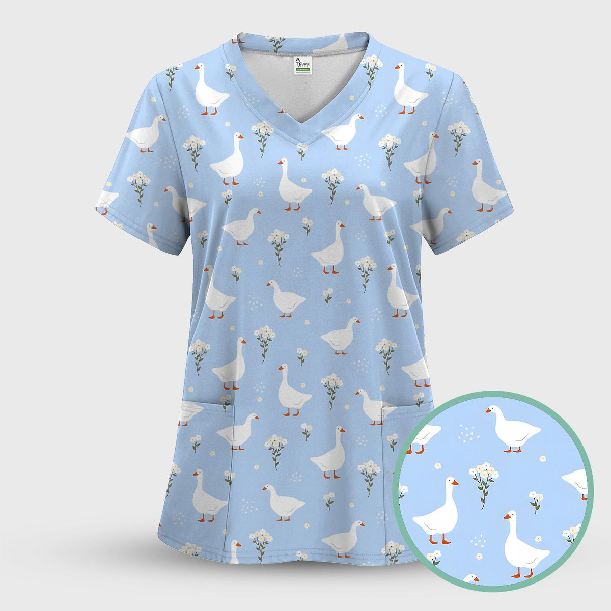 Blue Goose Floral Nurse Scrub Set