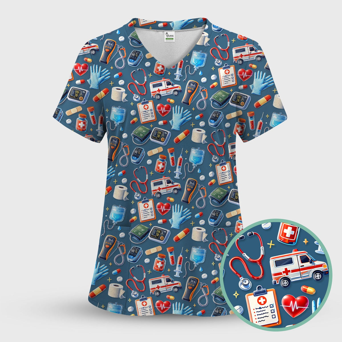 Ambulance Stethoscope Tools Nurse Scrub Set
