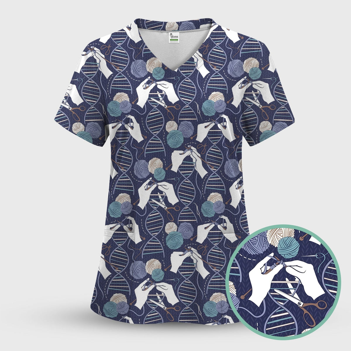 DNA Helix Yarn Nurse Scrub Set