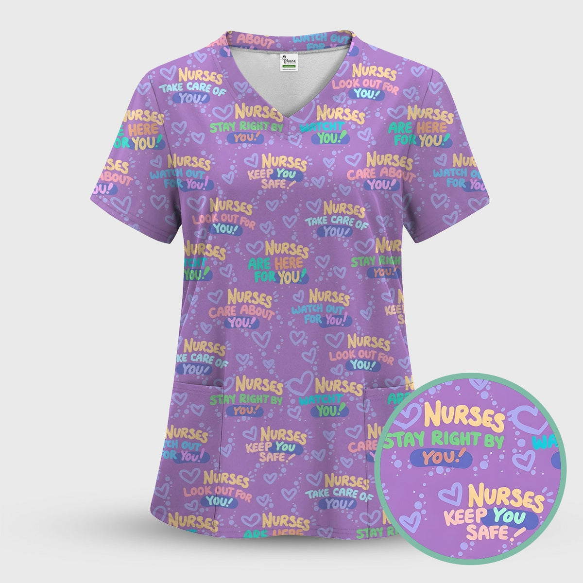 Nurse Quote Care Message Scrub Set