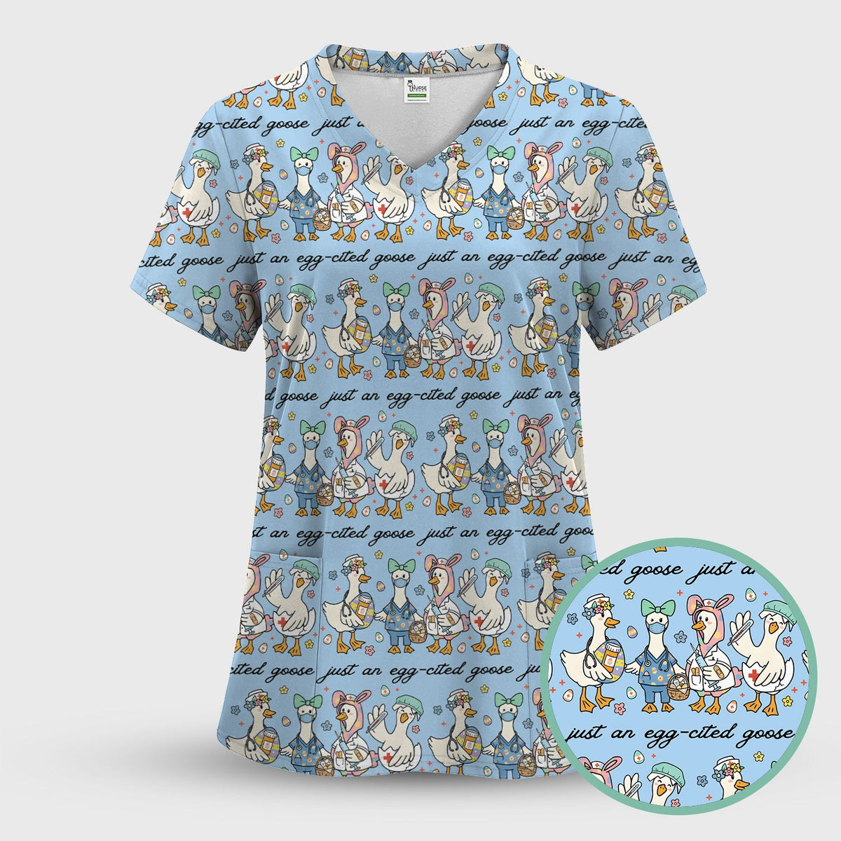 Easter Goose Nurse Scrub Set