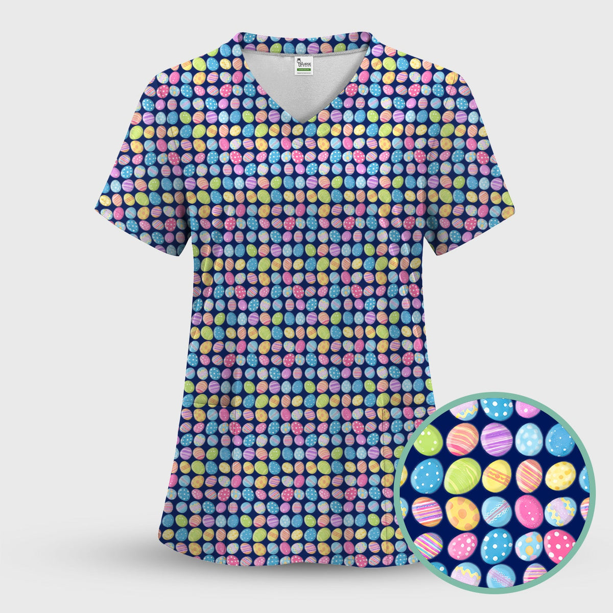 Colorful Easter Eggs Nurse Scrub Set