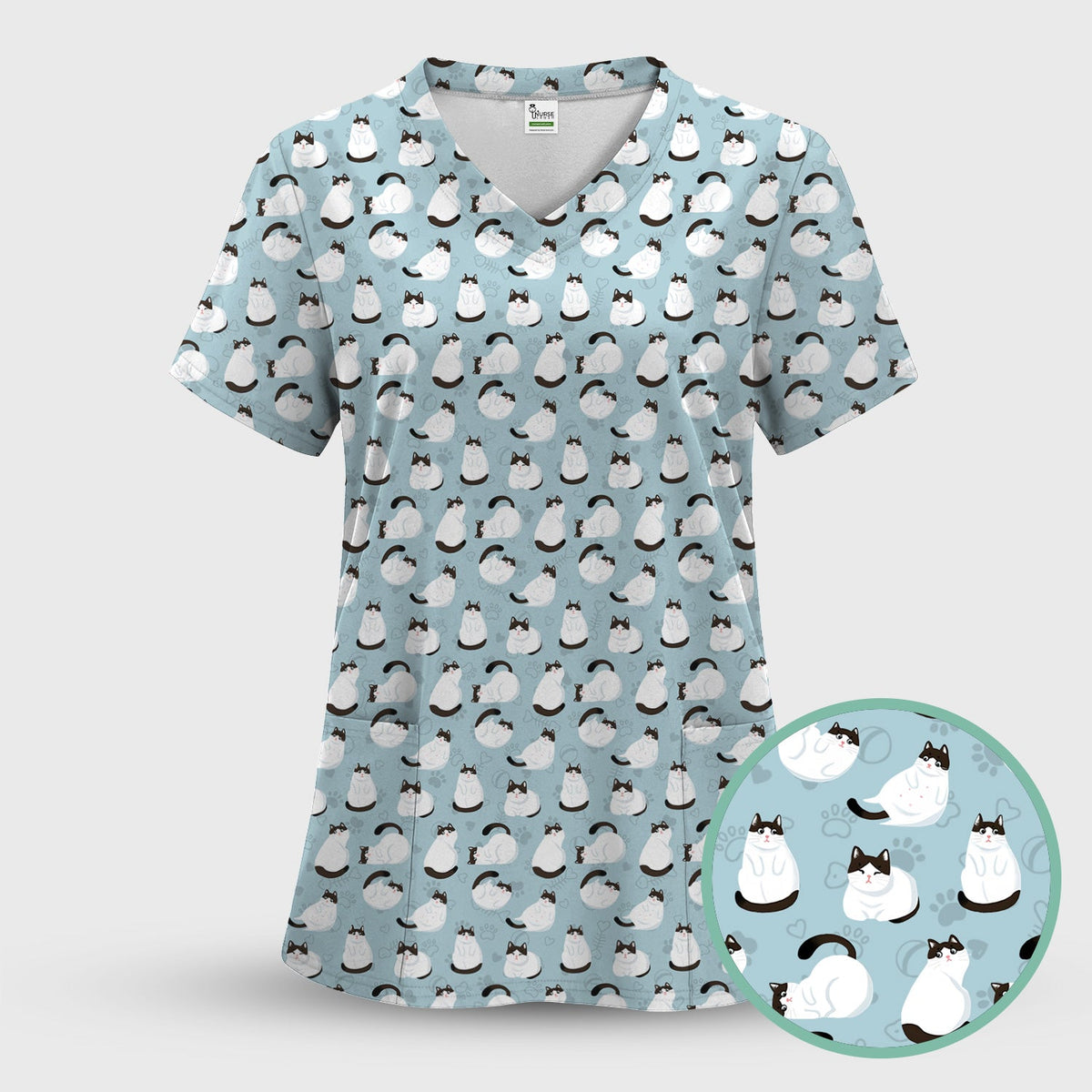 Cat Nurse Scrub Top