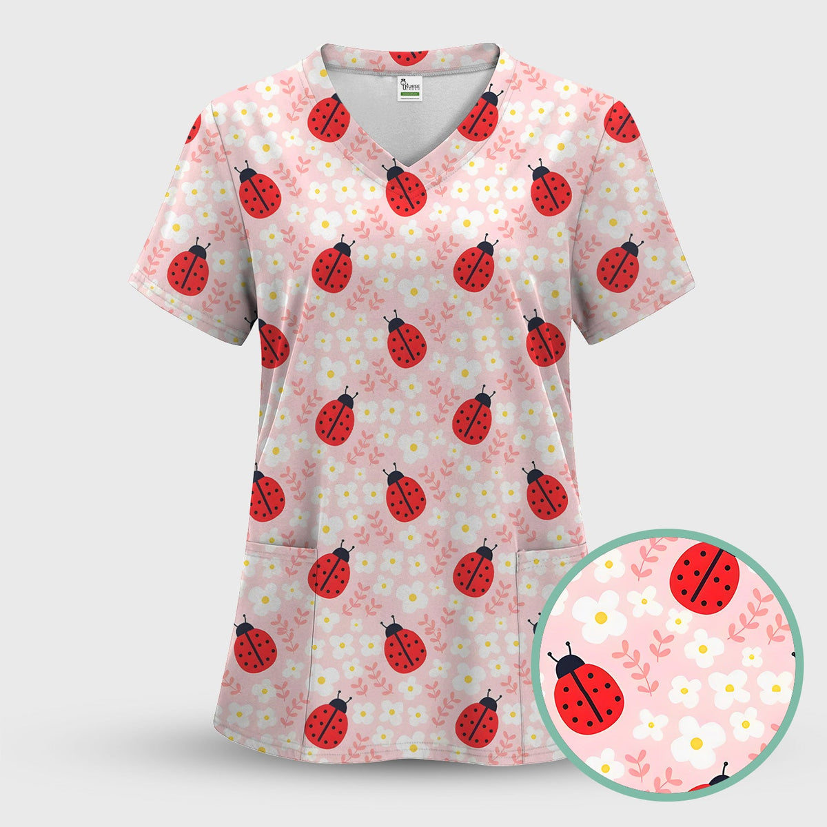 Ladybug Blossom Nurse Scrub Set