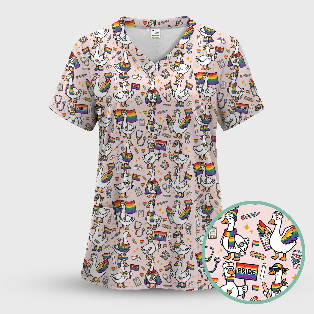 LGBT Pride Nurse Duck Scrub Set