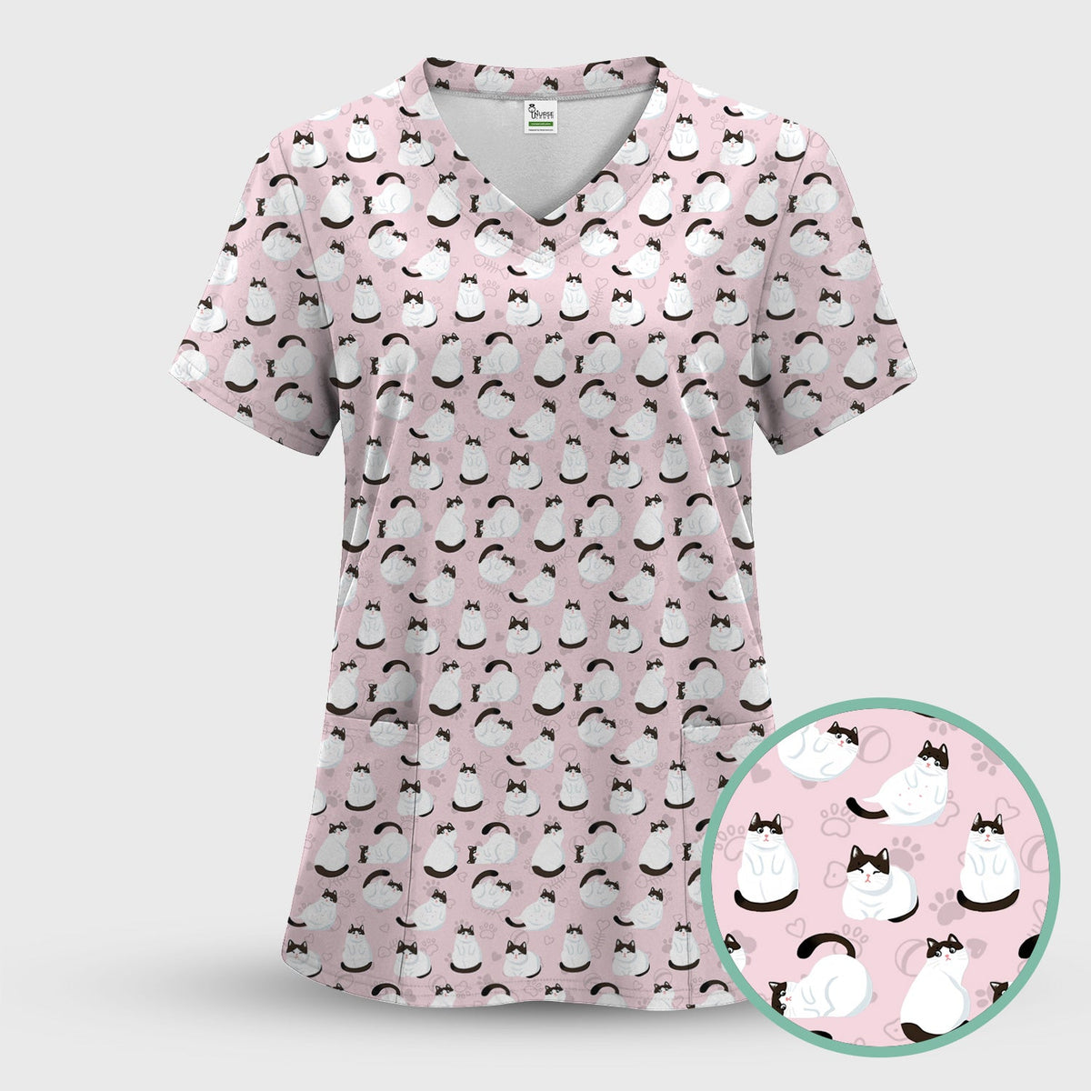 Cat Nurse Scrub Top