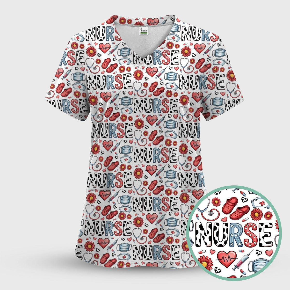 Medical Icon Nurse Scrub Top