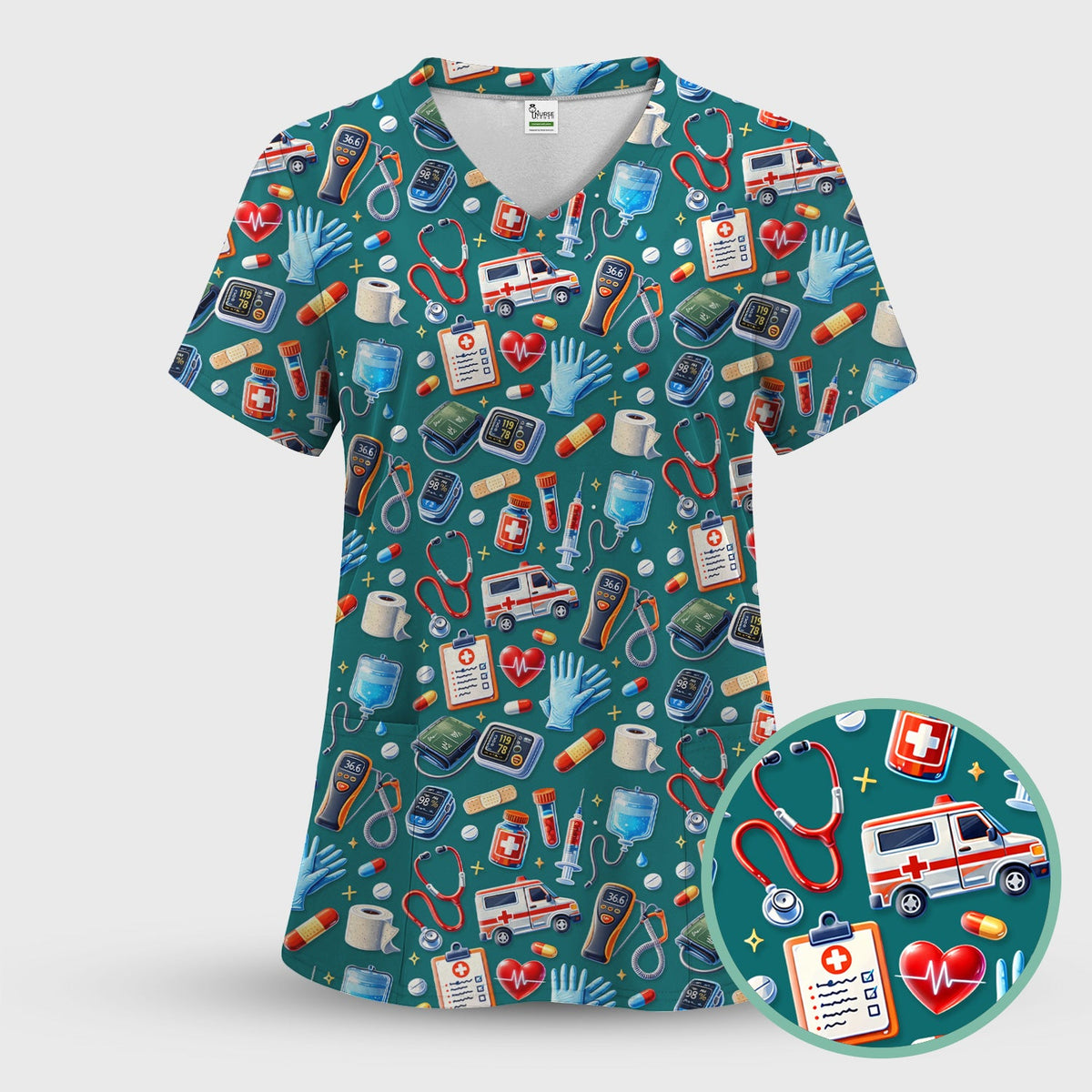 Ambulance Stethoscope Tools Nurse Scrub Set