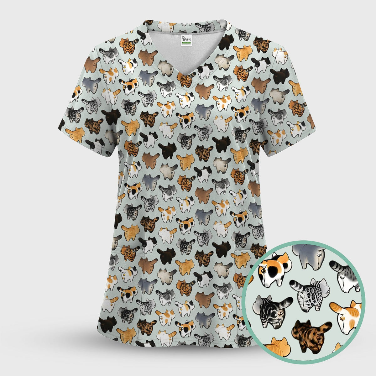 Cat Butt Nurse Scrub Set