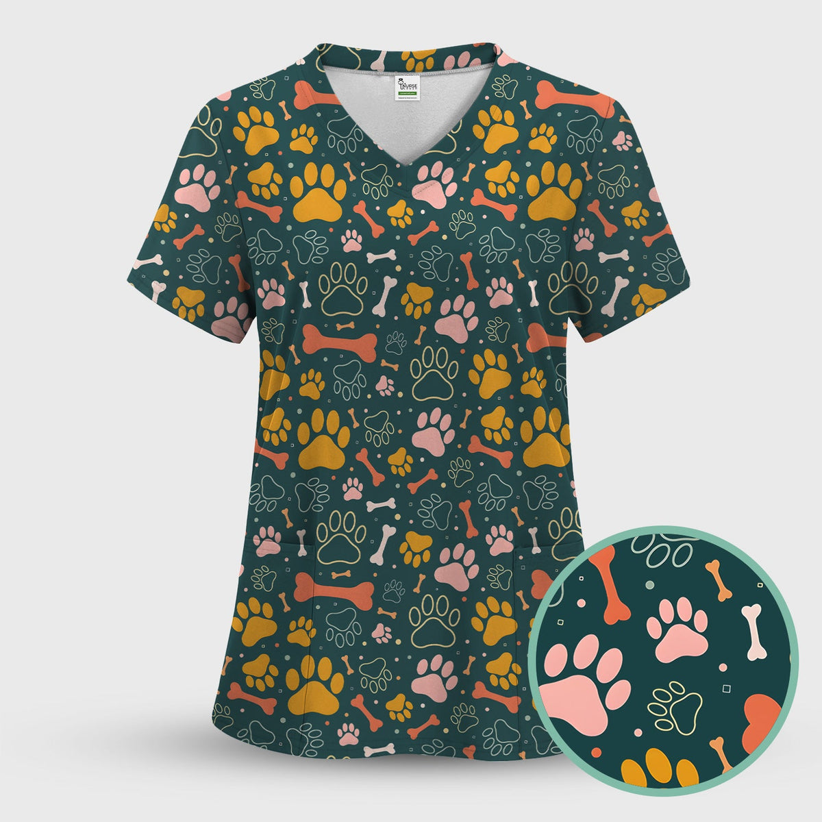 Paw Print Dog Nurse Scrub Set