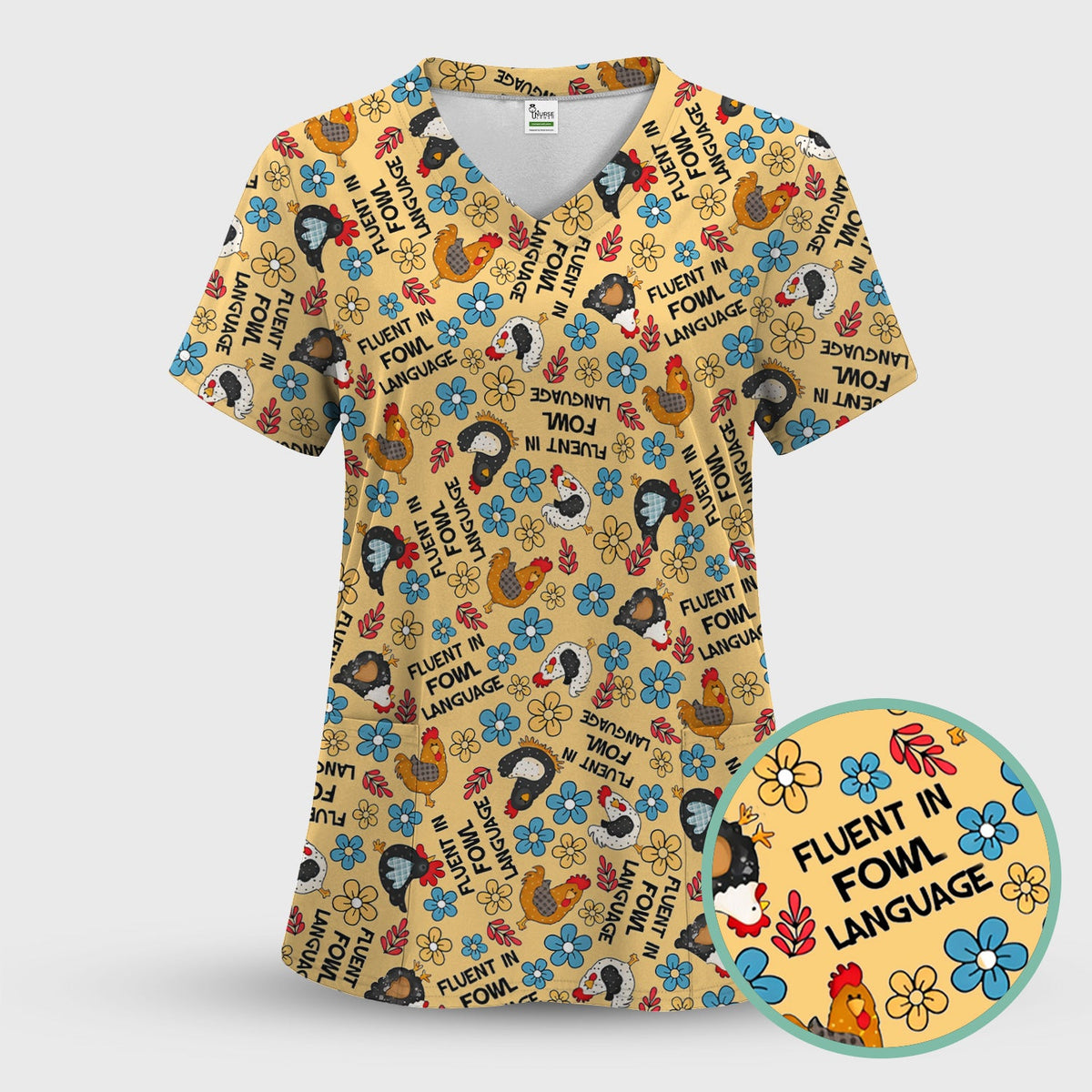Fluent In Fowl Language Nurse Scrub Set
