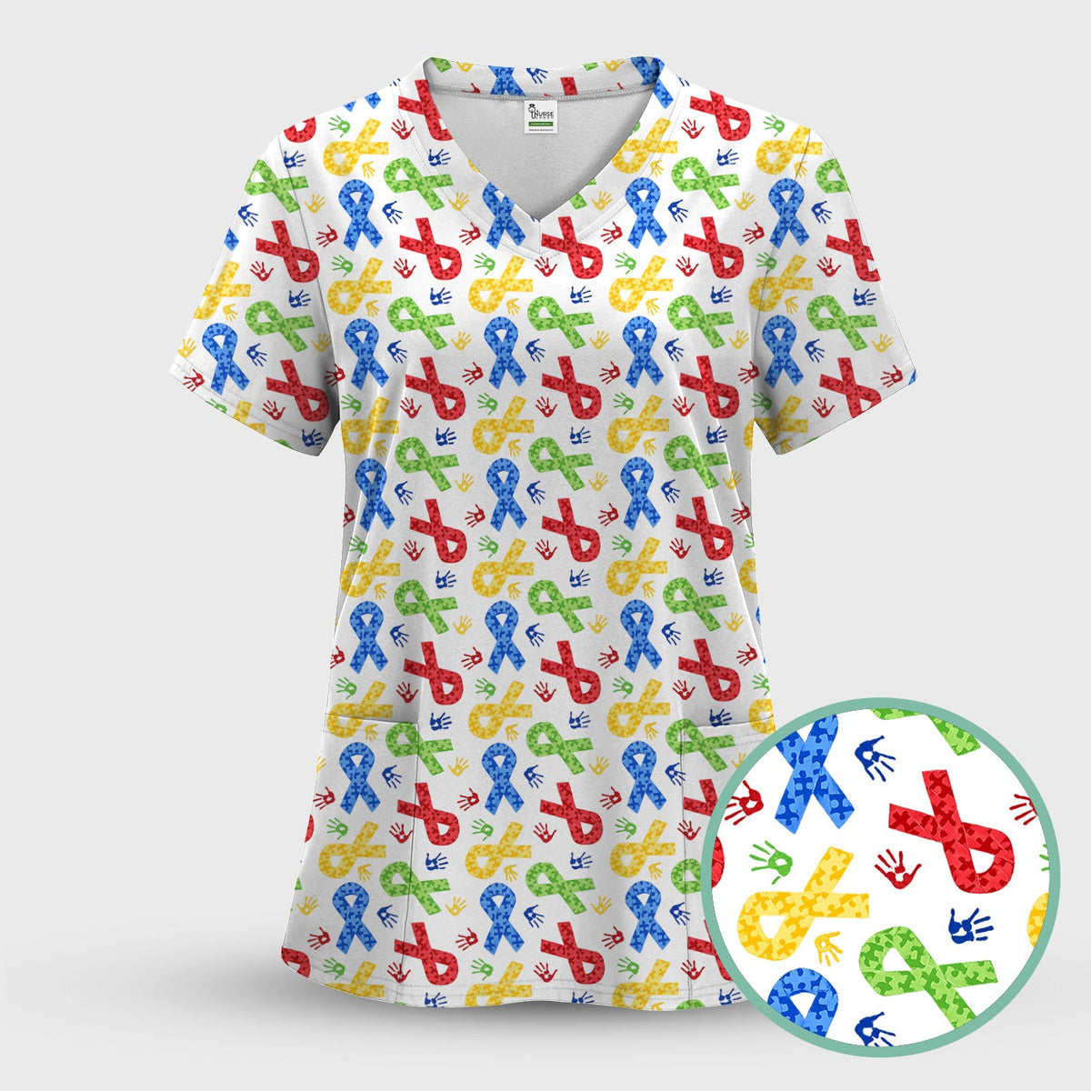 Ribbon Nurse Scrub Top