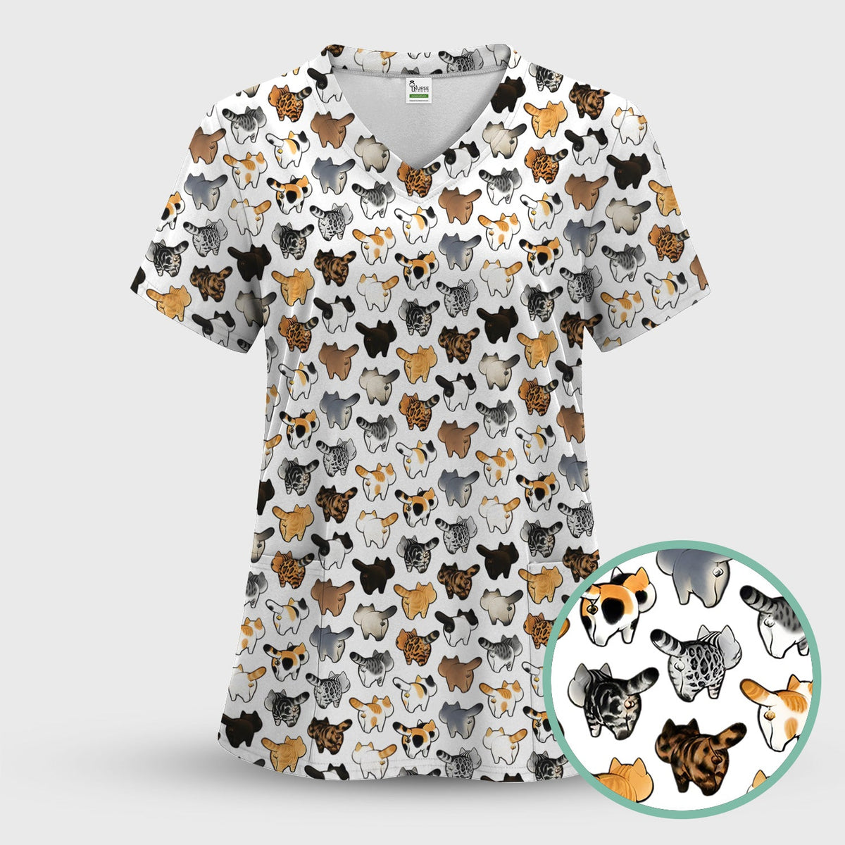 Cat Butt Nurse Scrub Set