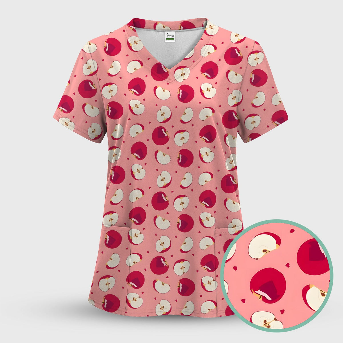 Red Apple Nurse Scrub Set