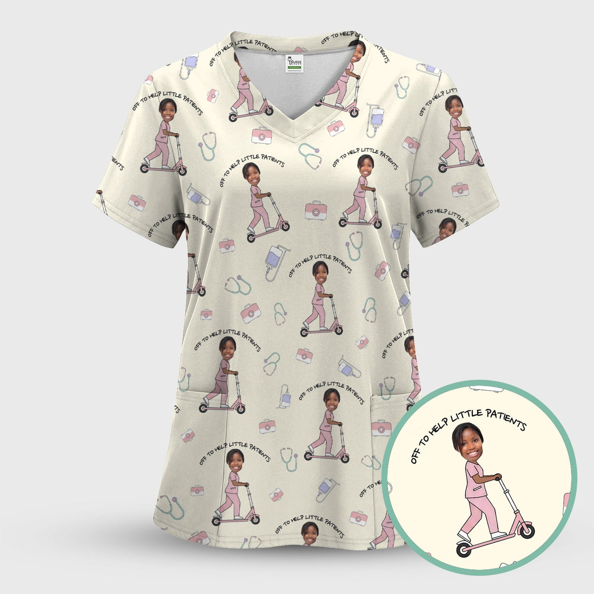 Personalized Pediatric Nurse Scooter Face Scrub Set