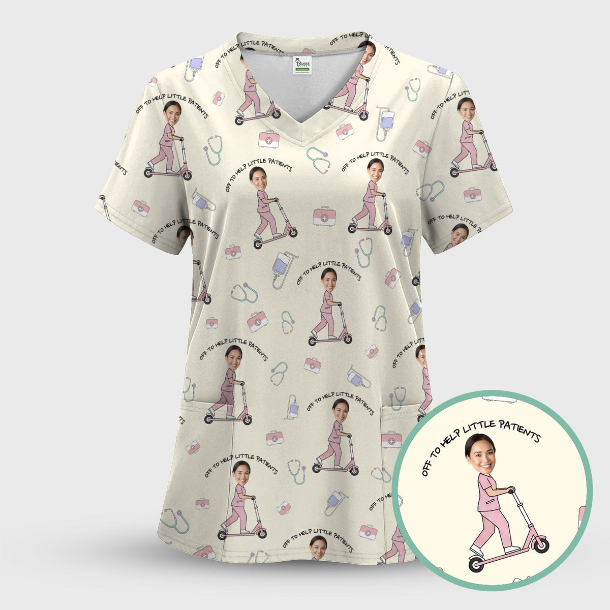 Personalized Pediatric Nurse Scooter Face Scrub Set
