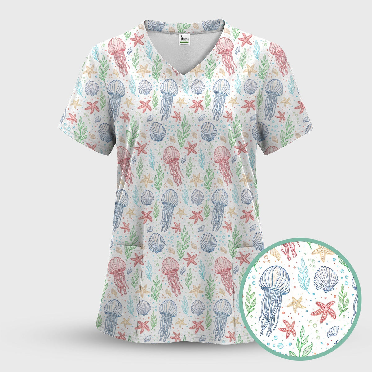 Jellyfish Ocean World Nurse Scrub Set