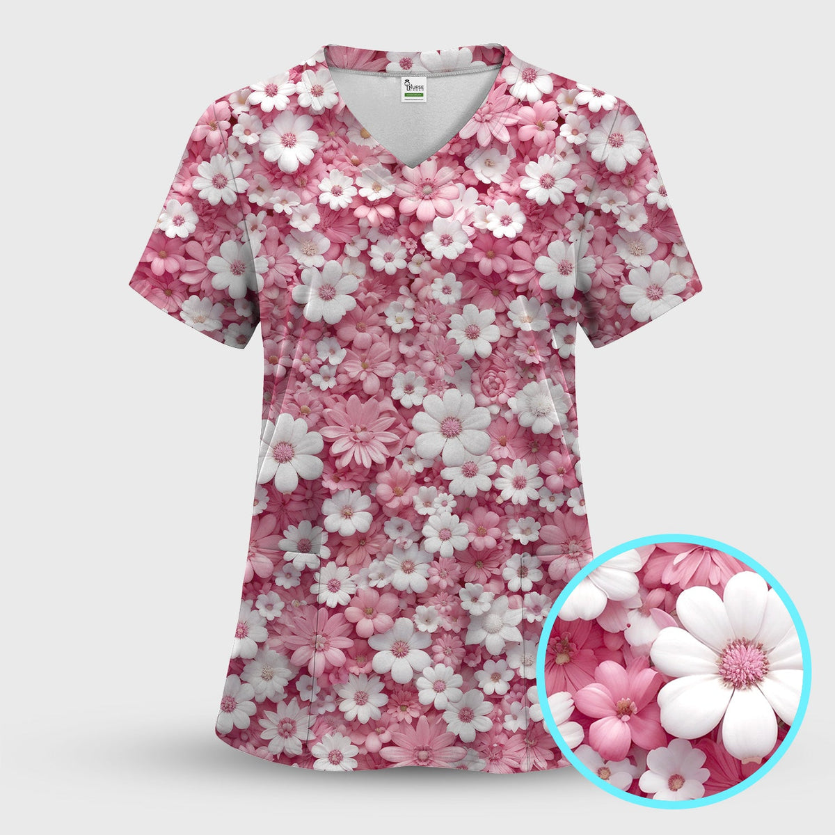 Daisy Flower Bloom Nurse Scrub Set