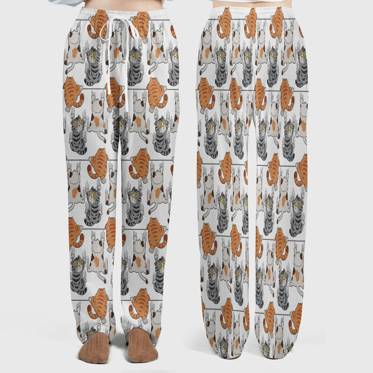 Cute Cat Pattern Nurse Scrub Set, Cats Medical Pattern Shirt, Breathable Fabrics Nursing Uniform