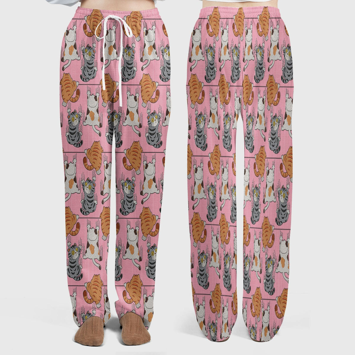 Cute Cat Pattern Nurse Scrub Set, Cats Medical Pattern Shirt, Breathable Fabrics Nursing Uniform