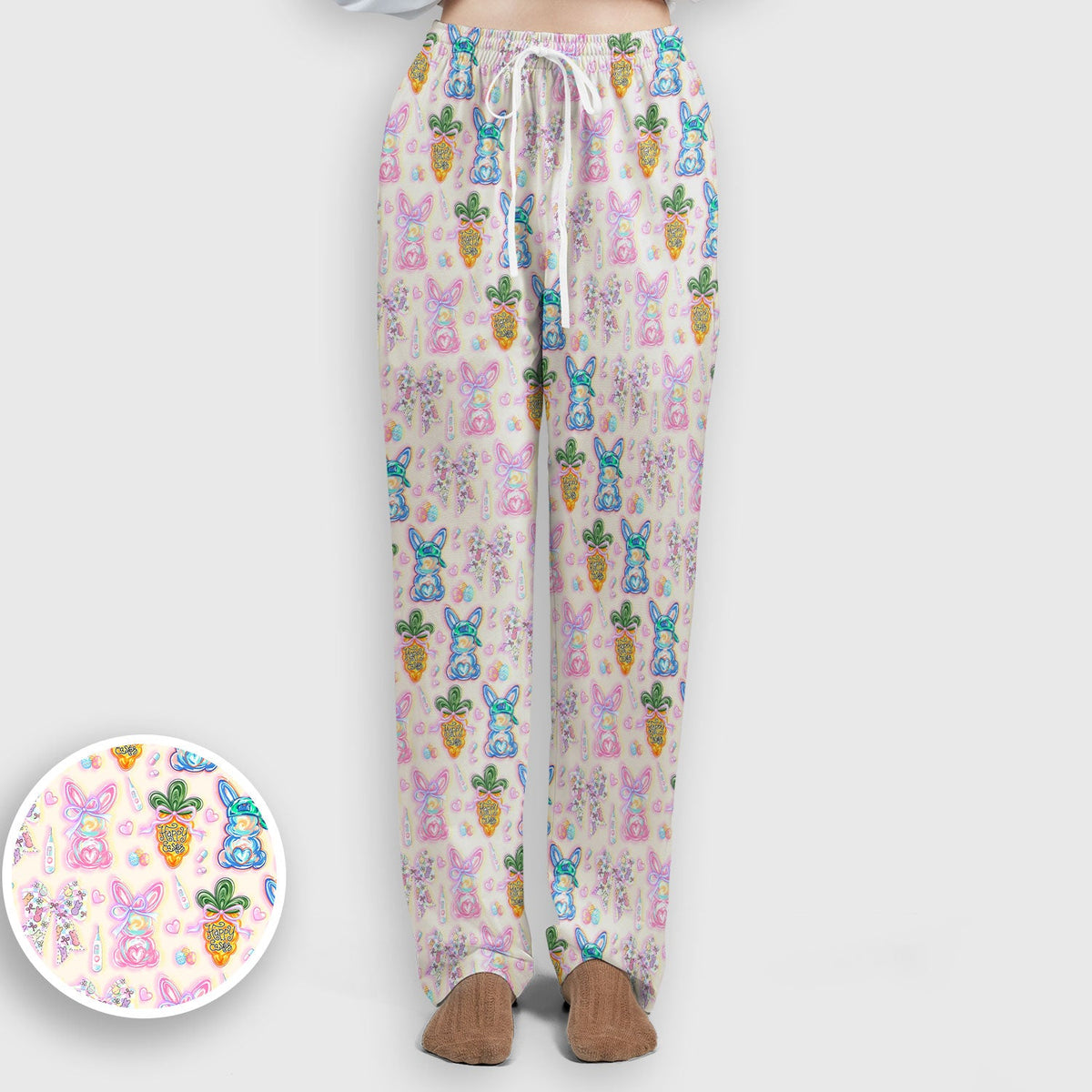 Bunny Carrot Bow Nurse Scrub Set - Easter Gift