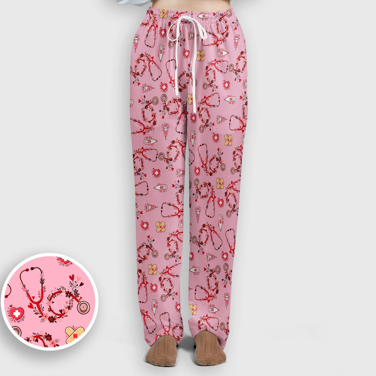 Heart Stethoscope Nurse Scrub Set
