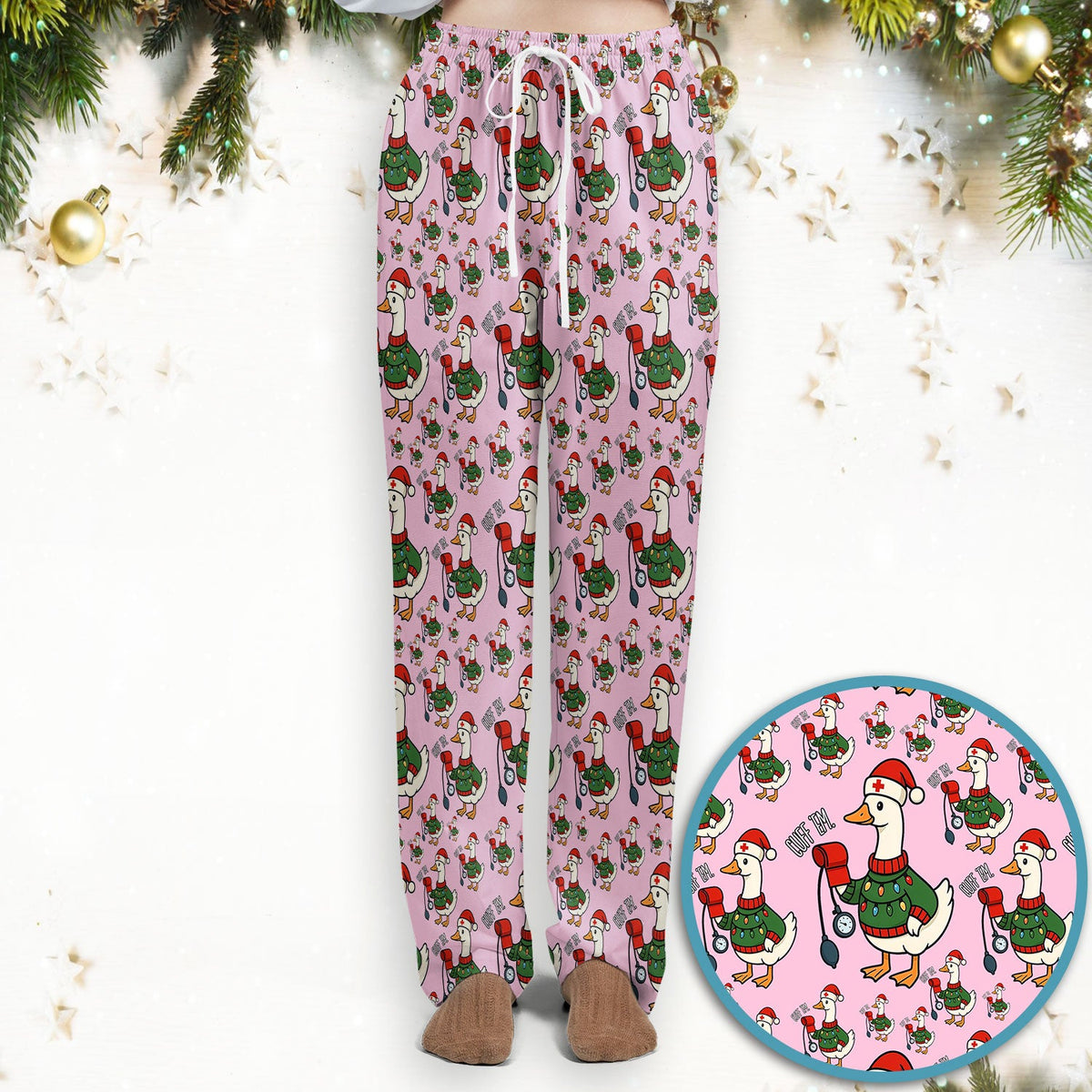 Christmas Duck Nurse Scrub Set