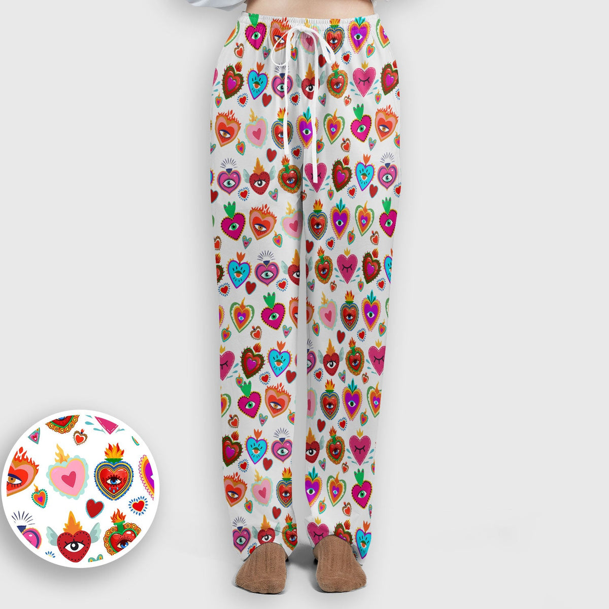 Valentine Colorful Sacred Heart Nurse Scrub Set