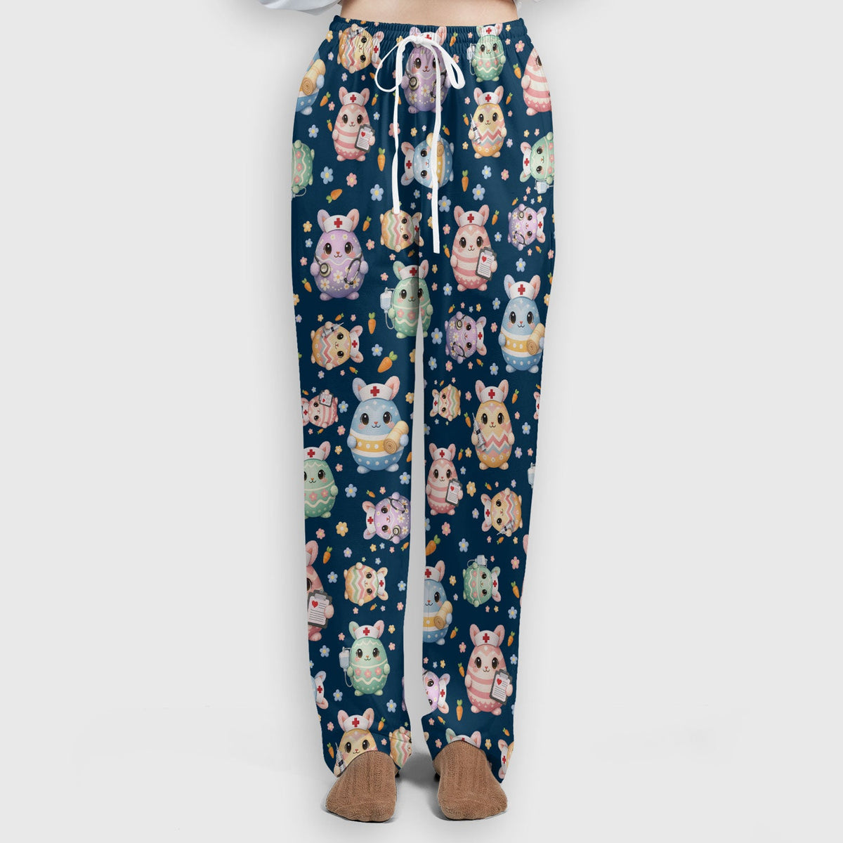Bunny Pastel Floral Nurse Scrub Set