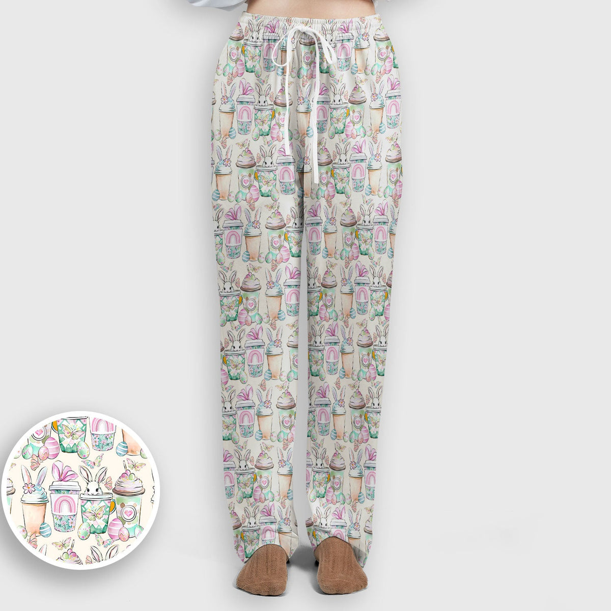 Bunny Coffee Cup Nurse Scrub Set - Easter Gift
