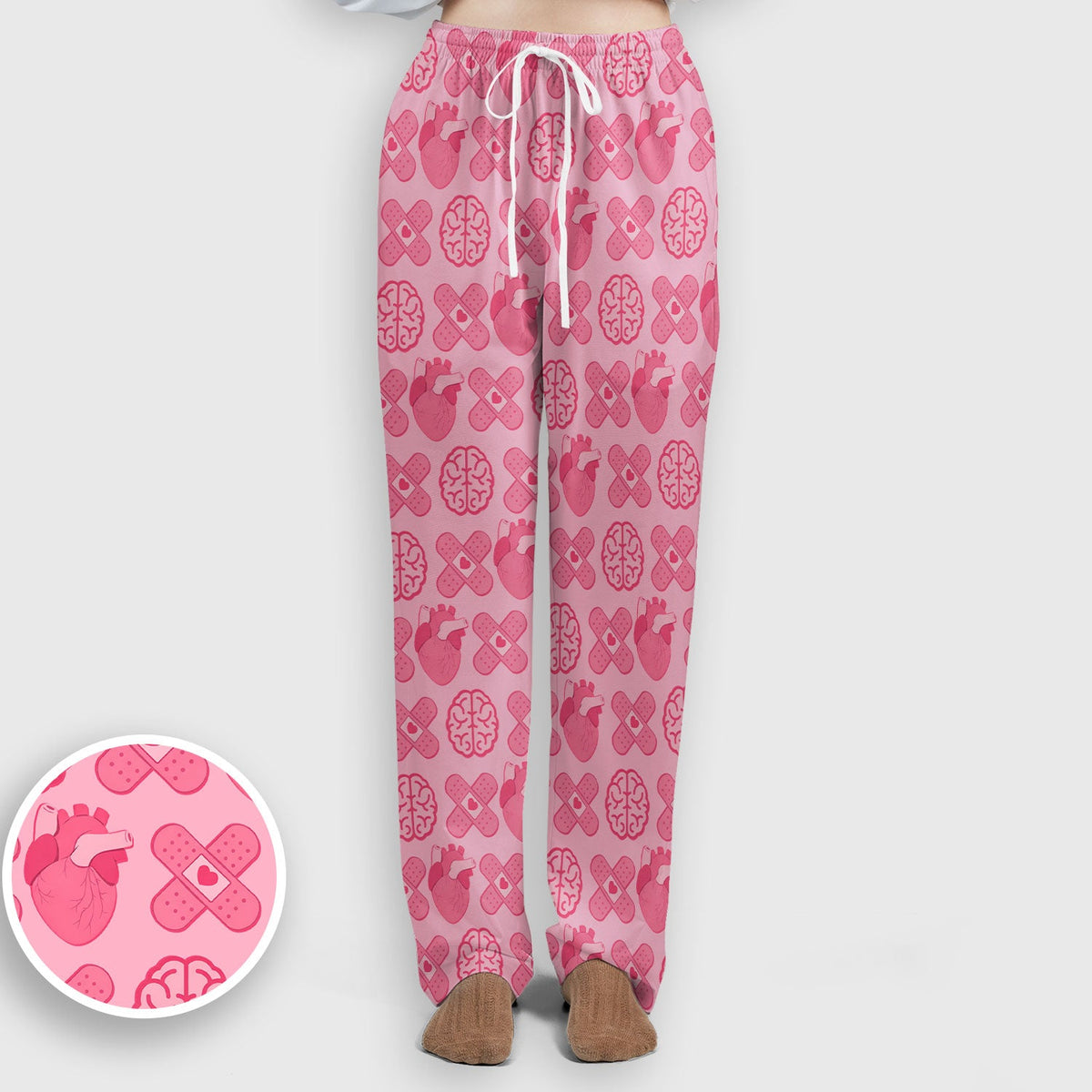 Heart Brain Medical Icon Nurse Scrub Set