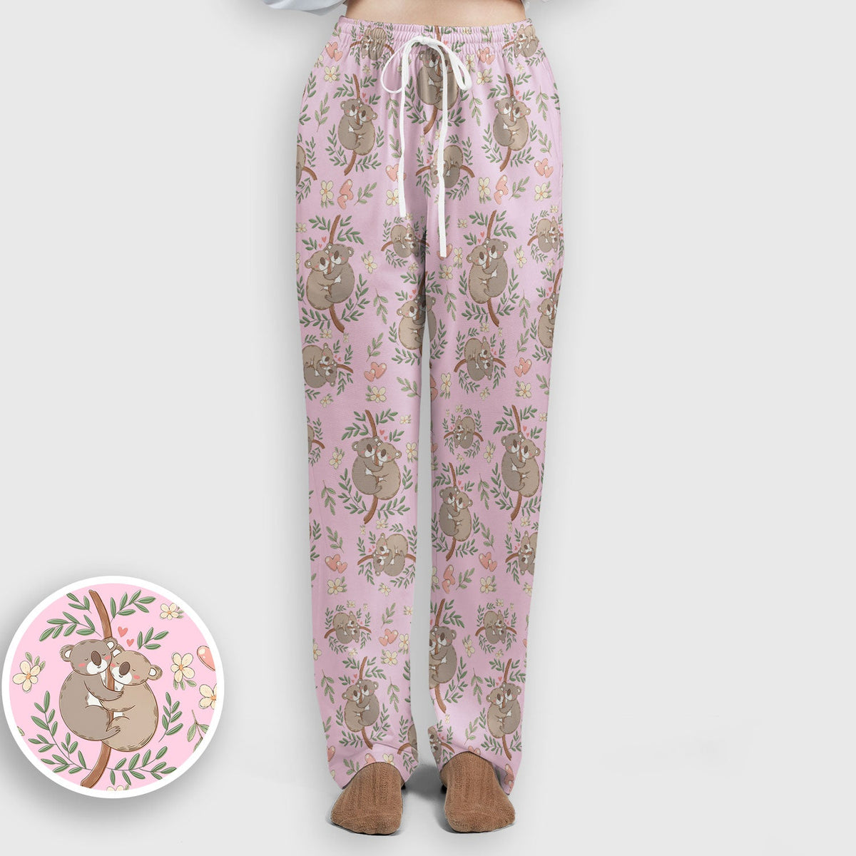 Koala Couple Floral Nurse Scrub Set