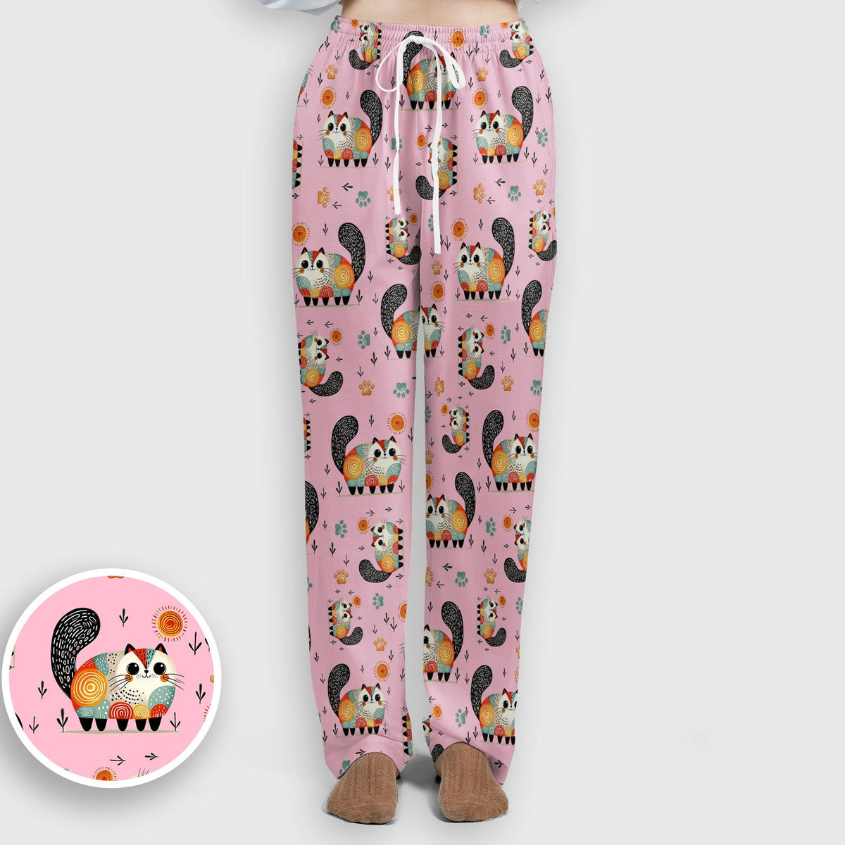 Cat Illustration Nurse Scrub Set