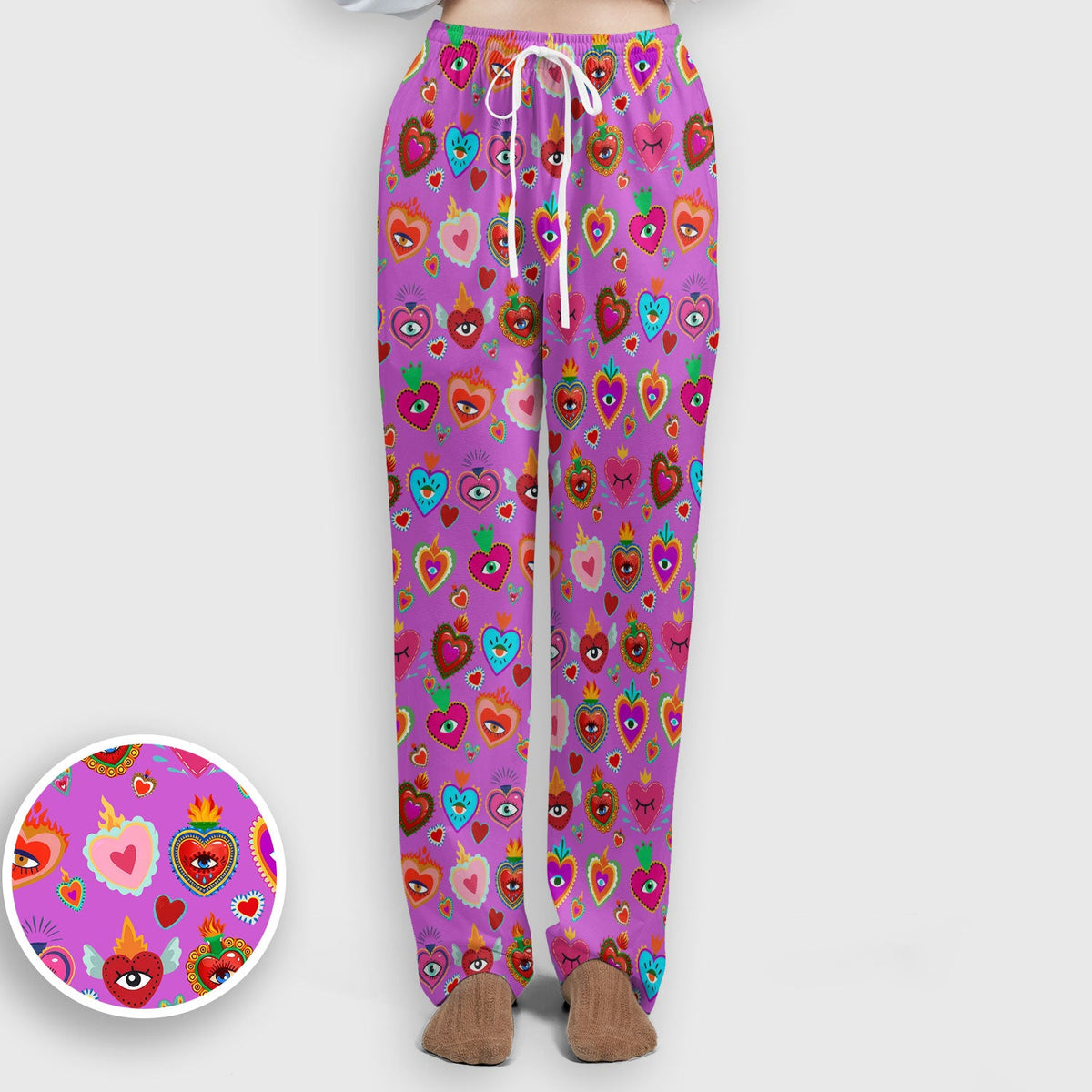 Valentine Colorful Sacred Heart Nurse Scrub Set