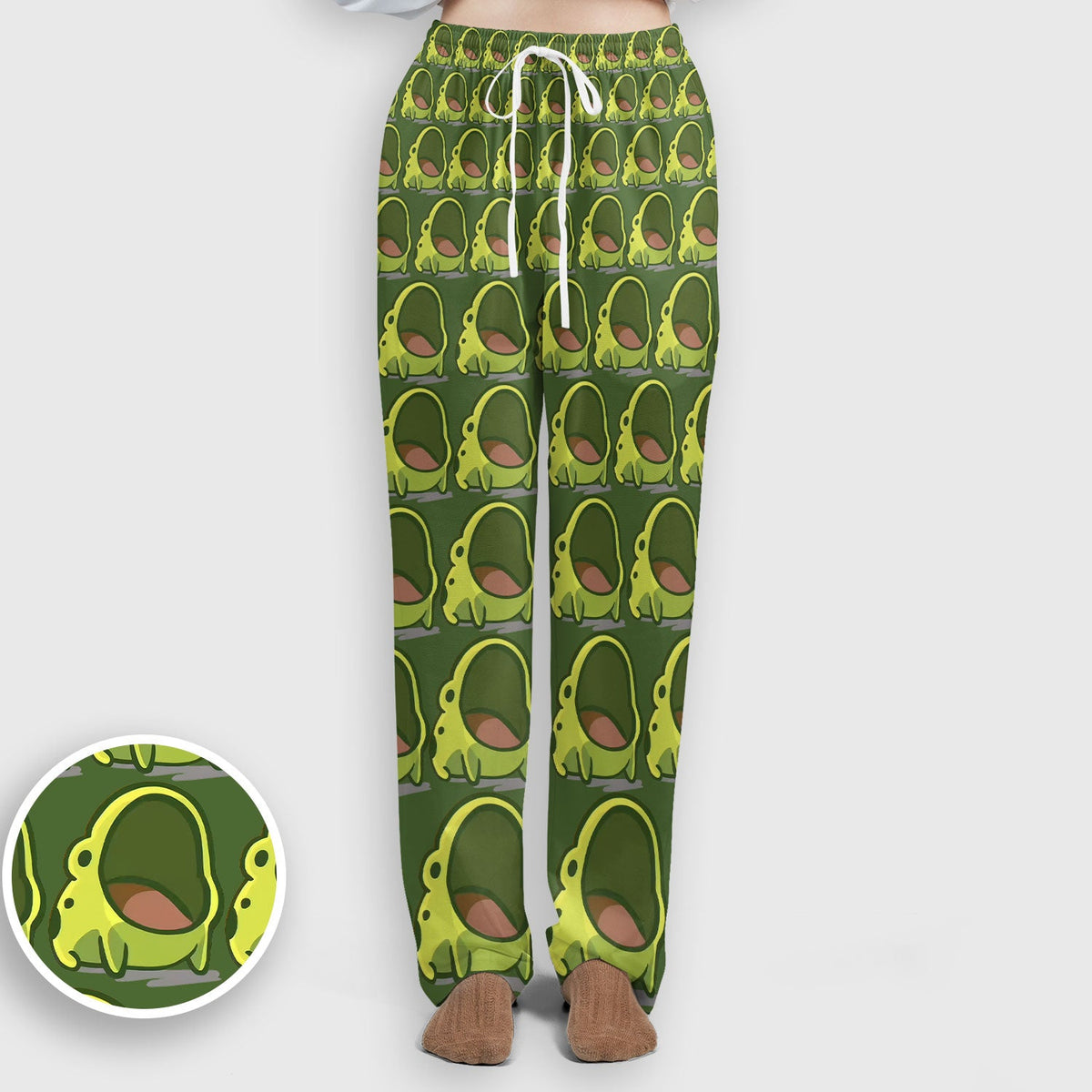 Green Frog Cartoon Nurse Scrub Set
