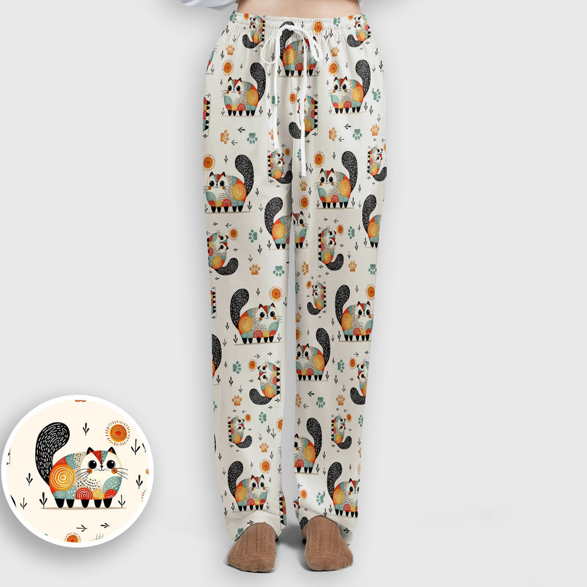 Cat Illustration Nurse Scrub Set