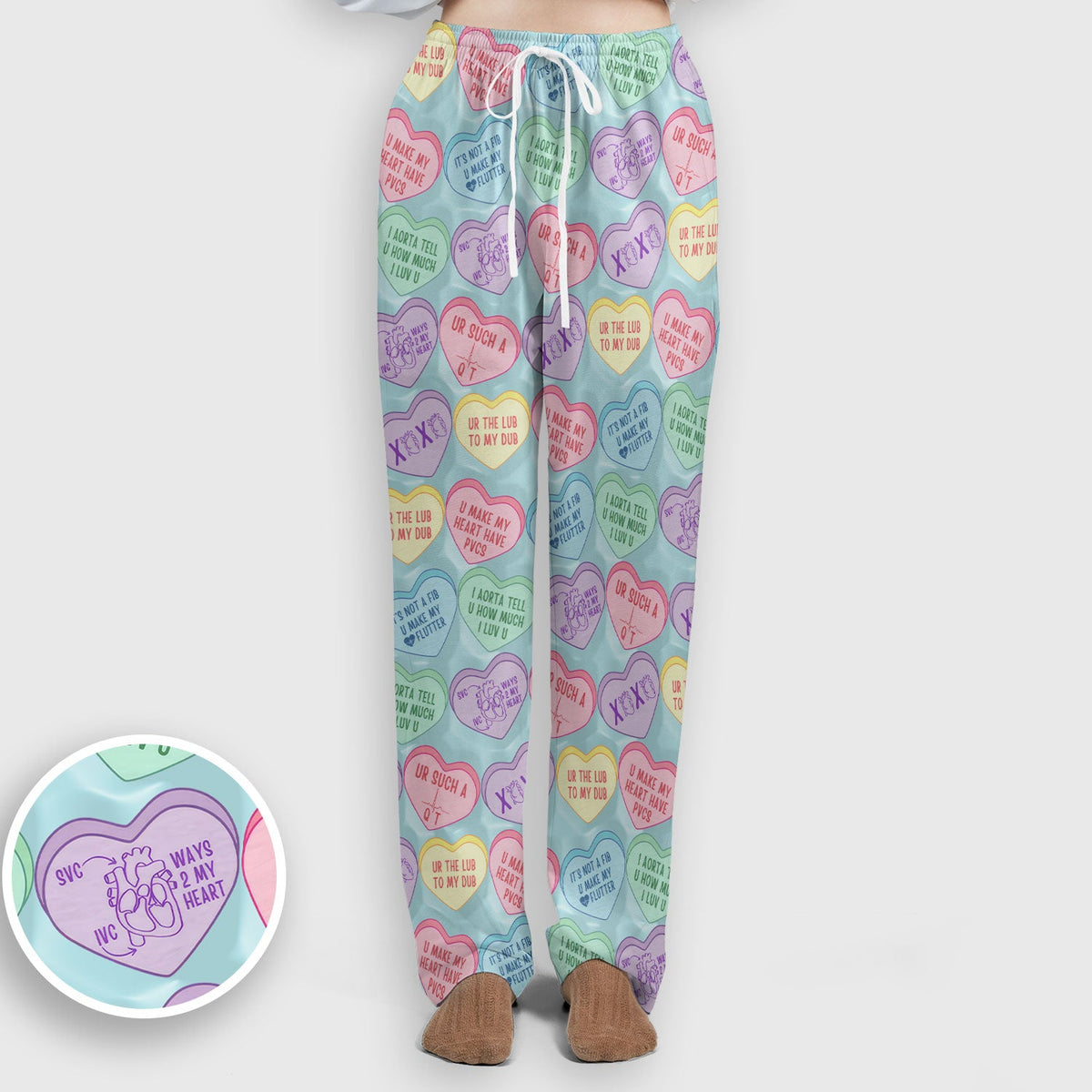 Candy Heart Nurse Scrub Set - Valentines Day Gift
