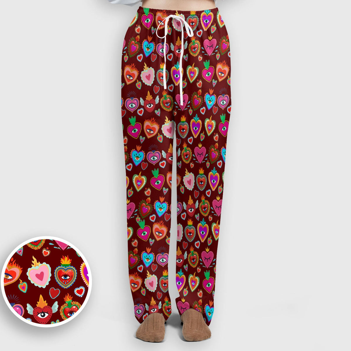 Valentine Colorful Sacred Heart Nurse Scrub Set