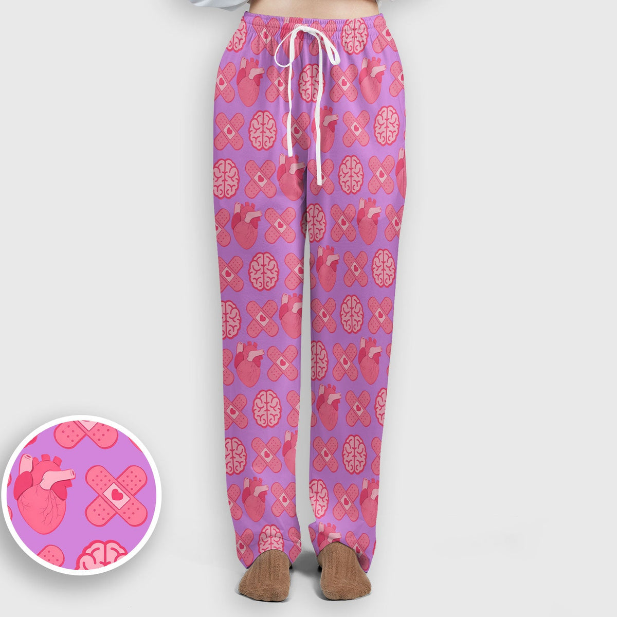 Heart Brain Medical Icon Nurse Scrub Set