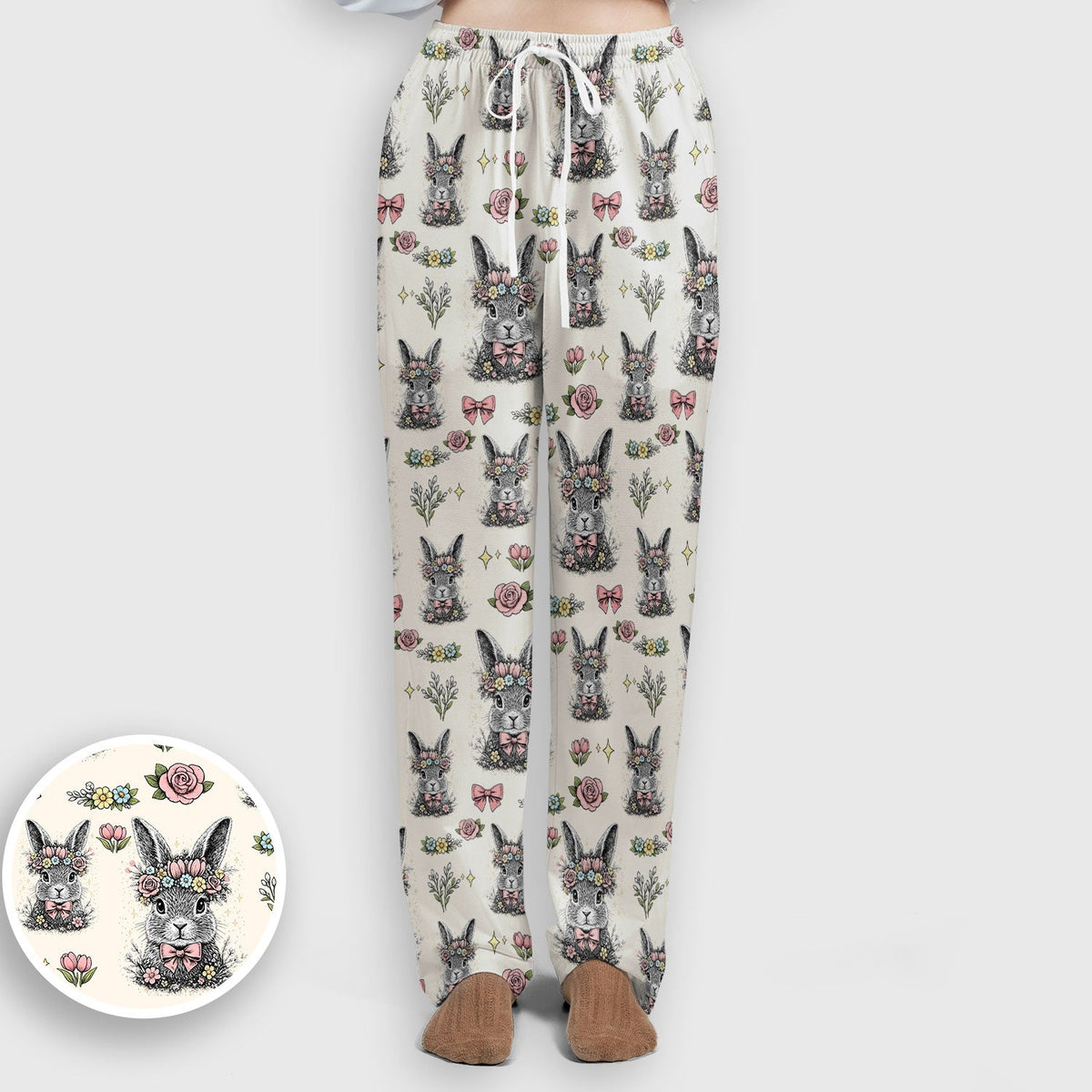Vintage Floral Bunny Nurse Scrub Set