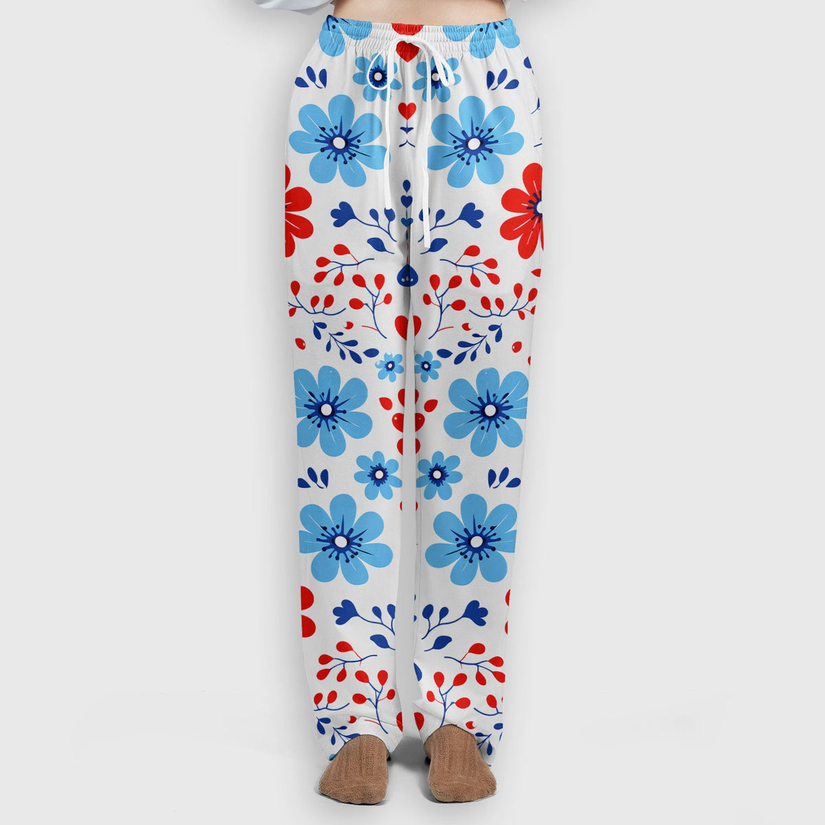 Symmetrical Folk Floral Heart Nurse Scrub Set