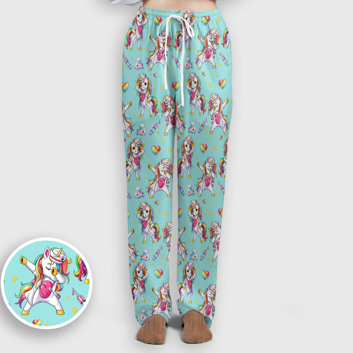 Nurse Unicorn Rainbow Scrub Set